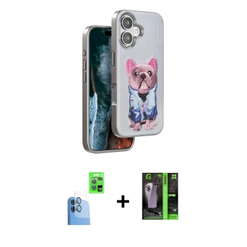 MARSİLYAN™- iPhone 16 Kılıf İz Minimal Koleksiyonu - Şeffaf 360 Full Body Arka Koruyucu + Raze Metal Kamera Lens - LT