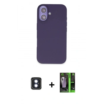 MARSİLYAN™- iPhone 16 Kılıf Kıvılcım Çizgi Serisi - Şeffaf 360 Full Body Arka Koruyucu + PVD Metal Kamera Lens - MI