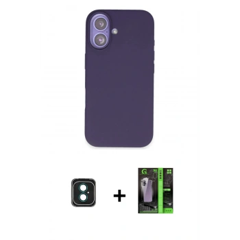 MARSİLYAN™- iPhone 16 Kılıf Kıvılcım Çizgi Serisi - Şeffaf 360 Full Body Arka Koruyucu + PVD Metal Kamera Lens - YL
