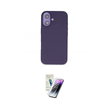 MARSİLYAN™- iPhone 16 Kılıf Kıvılcım Çizgi Serisi - Şeffaf Pasifik Cam Ekran Koruyucu