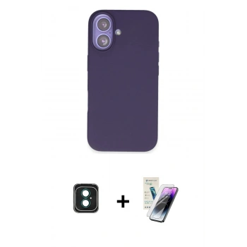 MARSİLYAN™- iPhone 16 Kılıf Kıvılcım Çizgi Serisi - Şeffaf Pasifik Cam Ekran Koruyucu + PVD Metal Kamera Lens - YL