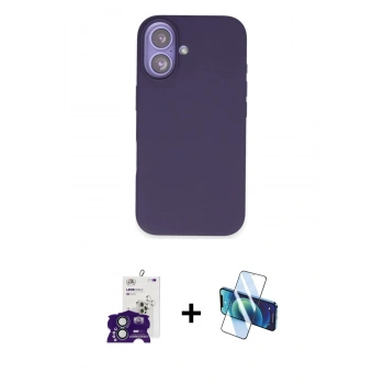 MARSİLYAN™- iPhone 16 Kılıf Kıvılcım Çizgi Serisi - Siyah 3D Antistatik Seramik Nano Ekran Koruyucu + Bilvis Titan Kamera Lens - YL