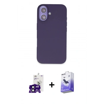 MARSİLYAN™- iPhone 16 Kılıf Kıvılcım Çizgi Serisi - Siyah Bilvis 5in1 5D Magic Hayalet Cam Ekran Koruyucu + Bilvis Titan Kamera Lens - SH