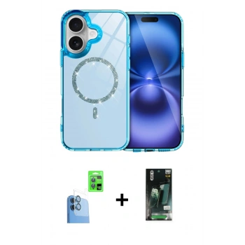 MARSİLYAN™- iPhone 16 Kılıf Kıvılcım Form Prime - Siyah 360 Mat Full Body Arka Koruyucu + Raze Metal Kamera Lens - LT