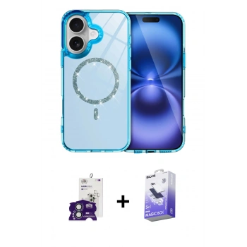 MARSİLYAN™- iPhone 16 Kılıf Kıvılcım Form Prime - Siyah Bilvis 5in1 5D Magic Hayalet Cam Ekran Koruyucu + Bilvis Titan Kamera Lens - YL