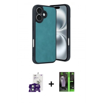 MARSİLYAN™- iPhone 16 Kılıf Kıvılcım Işık Serisi - Şeffaf 360 Full Body Arka Koruyucu + Bilvis Titan Kamera Lens - YL