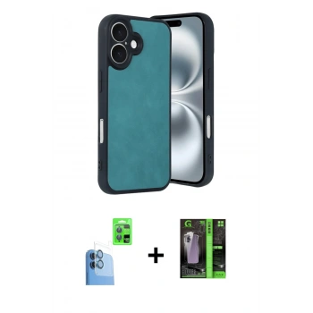 MARSİLYAN™- iPhone 16 Kılıf Kıvılcım Işık Serisi - Şeffaf 360 Full Body Arka Koruyucu + Raze Metal Kamera Lens - LT