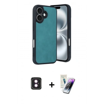 MARSİLYAN™- iPhone 16 Kılıf Kıvılcım Işık Serisi - Şeffaf Pasifik Cam Ekran Koruyucu + PVD Metal Kamera Lens - PE