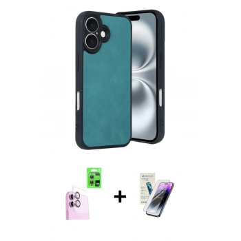 MARSİLYAN™- iPhone 16 Kılıf Kıvılcım Işık Serisi - Şeffaf Pasifik Cam Ekran Koruyucu + Raze Metal Kamera Lens - PE
