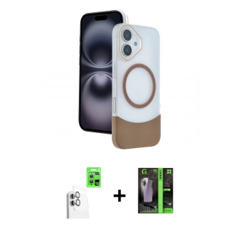 MARSİLYAN™- iPhone 16 Kılıf Kozmos Form Özel Seri - Şeffaf 360 Full Body Arka Koruyucu + Raze Metal Kamera Lens - BZ