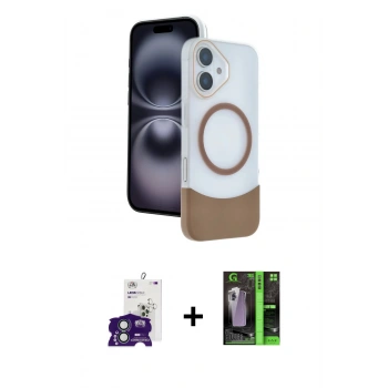 MARSİLYAN™- iPhone 16 Kılıf Kozmos Form Özel Seri - Şeffaf 360 Full Body Arka Koruyucu + Bilvis Titan Kamera Lens - YL
