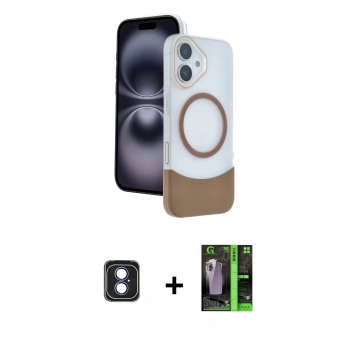 MARSİLYAN™- iPhone 16 Kılıf Kozmos Form Özel Seri - Şeffaf 360 Full Body Arka Koruyucu + PVD Metal Kamera Lens - MI