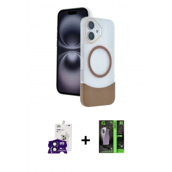 MARSİLYAN™- iPhone 16 Kılıf Kozmos Form Özel Seri - Şeffaf 360 Full Body Arka Koruyucu + Bilvis Titan Kamera Lens - SH