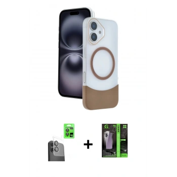 MARSİLYAN™- iPhone 16 Kılıf Kozmos Form Özel Seri - Şeffaf 360 Full Body Arka Koruyucu + Raze Metal Kamera Lens - SH