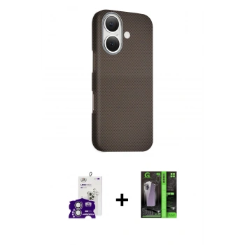 MARSİLYAN™- iPhone 16 Kılıf Kozmos Klasik Prime - Şeffaf 360 Full Body Arka Koruyucu + Bilvis Titan Kamera Lens - GS