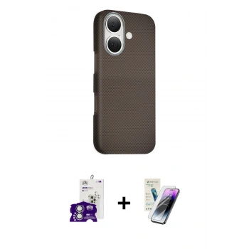 MARSİLYAN™- iPhone 16 Kılıf Kozmos Klasik Prime - Şeffaf Pasifik Cam Ekran Koruyucu + Bilvis Titan Kamera Lens - GS