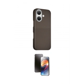 MARSİLYAN™- iPhone 16 Kılıf Kozmos Klasik Prime - Siyah 3D Antistatik Mat Seramik Nano Ekran Koruyucu
