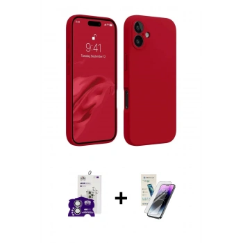 MARSİLYAN™- iPhone 16 Kılıf Kozmos Yansıma Özel Seri - Şeffaf Pasifik Cam Ekran Koruyucu + Bilvis Titan Kamera Lens - GS