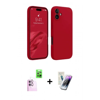 MARSİLYAN™- iPhone 16 Kılıf Kozmos Yansıma Özel Seri - Şeffaf Pasifik Cam Ekran Koruyucu + Raze Metal Kamera Lens - PE