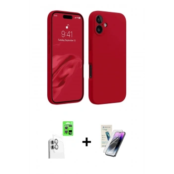 MARSİLYAN™- iPhone 16 Kılıf Kozmos Yansıma Özel Seri - Şeffaf Pasifik Cam Ekran Koruyucu + Raze Metal Kamera Lens - BZ