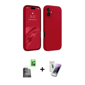 MARSİLYAN™- iPhone 16 Kılıf Kozmos Yansıma Özel Seri - Şeffaf Pasifik Cam Ekran Koruyucu + Raze Metal Kamera Lens - SH