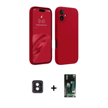 MARSİLYAN™- iPhone 16 Kılıf Kozmos Yansıma Özel Seri - Siyah 360 Mat Full Body Arka Koruyucu + PVD Metal Kamera Lens - PE