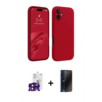 MARSİLYAN™- iPhone 16 Kılıf Kozmos Yansıma Özel Seri - Siyah 3D Antistatik Hayalet Cam Ekran Koruyucu + Bilvis Titan Kamera Lens - SH