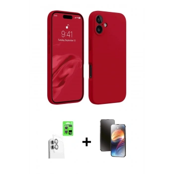 MARSİLYAN™- iPhone 16 Kılıf Kozmos Yansıma Özel Seri - Siyah 3D Antistatik Mat Seramik Nano Ekran Koruyucu + Raze Metal Kamera Lens - BZ