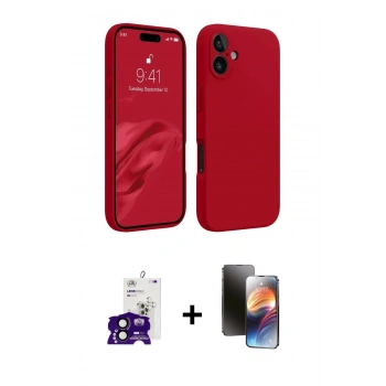 MARSİLYAN™- iPhone 16 Kılıf Kozmos Yansıma Özel Seri - Siyah 3D Antistatik Mat Seramik Nano Ekran Koruyucu + Bilvis Titan Kamera Lens - SH