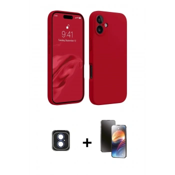 MARSİLYAN™- iPhone 16 Kılıf Kozmos Yansıma Özel Seri - Siyah 3D Antistatik Mat Seramik Nano Ekran Koruyucu + PVD Metal Kamera Lens - MI