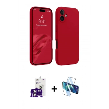 MARSİLYAN™- iPhone 16 Kılıf Kozmos Yansıma Özel Seri - Siyah 3D Antistatik Seramik Nano Ekran Koruyucu + Bilvis Titan Kamera Lens - PE