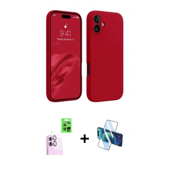 MARSİLYAN™- iPhone 16 Kılıf Kozmos Yansıma Özel Seri - Siyah 3D Antistatik Seramik Nano Ekran Koruyucu + Raze Metal Kamera Lens - PE