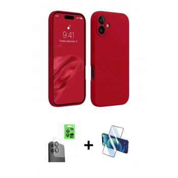 MARSİLYAN™- iPhone 16 Kılıf Kozmos Yansıma Özel Seri - Siyah 3D Antistatik Seramik Nano Ekran Koruyucu + Raze Metal Kamera Lens - SH