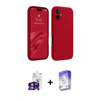 MARSİLYAN™- iPhone 16 Kılıf Kozmos Yansıma Özel Seri - Siyah Bilvis 5in1 3D Magic Cam Ekran Koruyucu + Bilvis Titan Kamera Lens - PE