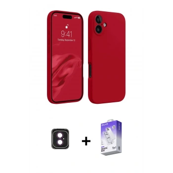 MARSİLYAN™- iPhone 16 Kılıf Kozmos Yansıma Özel Seri - Siyah Bilvis 5in1 3D Magic Cam Ekran Koruyucu + PVD Metal Kamera Lens - PE