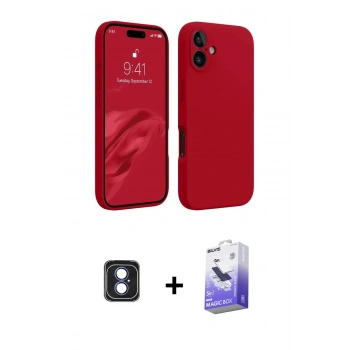 MARSİLYAN™- iPhone 16 Kılıf Kozmos Yansıma Özel Seri - Siyah Bilvis 5in1 5D Magic Hayalet Cam Ekran Koruyucu + PVD Metal Kamera Lens - MI