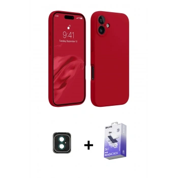 MARSİLYAN™- iPhone 16 Kılıf Kozmos Yansıma Özel Seri - Siyah Bilvis 5in1 5D Magic Hayalet Cam Ekran Koruyucu + PVD Metal Kamera Lens - YL