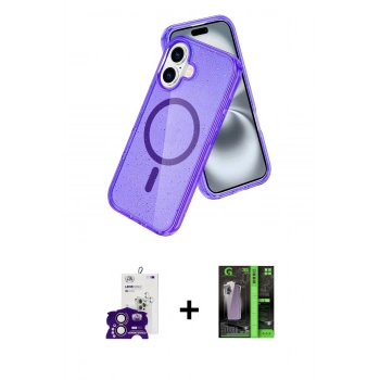MARSİLYAN™- iPhone 16 Kılıf Nova Asil Prime - Şeffaf 360 Full Body Arka Koruyucu + Bilvis Titan Kamera Lens - PE