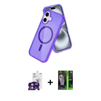 MARSİLYAN™- iPhone 16 Kılıf Nova Asil Prime - Şeffaf 360 Full Body Arka Koruyucu + Bilvis Titan Kamera Lens - YL