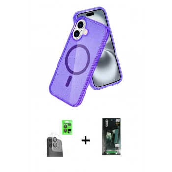 MARSİLYAN™- iPhone 16 Kılıf Nova Asil Prime - Siyah 360 Mat Full Body Arka Koruyucu + Raze Metal Kamera Lens - SH