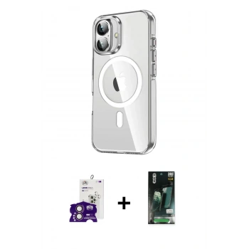 MARSİLYAN™- iPhone 16 Kılıf Nova Doku - Siyah 360 Mat Full Body Arka Koruyucu + Bilvis Titan Kamera Lens - PE