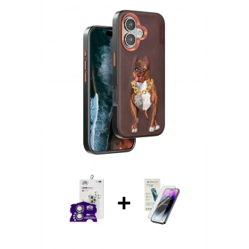 MARSİLYAN™- iPhone 16 Kılıf Nova Form Koleksiyonu - Şeffaf Pasifik Cam Ekran Koruyucu + Bilvis Titan Kamera Lens - GS