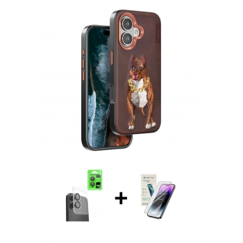 MARSİLYAN™- iPhone 16 Kılıf Nova Form Koleksiyonu - Şeffaf Pasifik Cam Ekran Koruyucu + Raze Metal Kamera Lens - SH