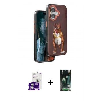 MARSİLYAN™- iPhone 16 Kılıf Nova Form Koleksiyonu - Siyah 360 Mat Full Body Arka Koruyucu + Bilvis Titan Kamera Lens - GS