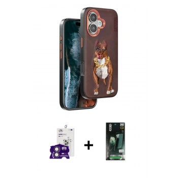 MARSİLYAN™- iPhone 16 Kılıf Nova Form Koleksiyonu - Siyah 360 Mat Full Body Arka Koruyucu + Bilvis Titan Kamera Lens - PE