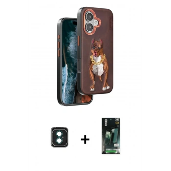 MARSİLYAN™- iPhone 16 Kılıf Nova Form Koleksiyonu - Siyah 360 Mat Full Body Arka Koruyucu + PVD Metal Kamera Lens - YL