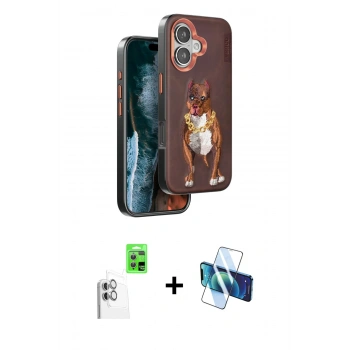MARSİLYAN™- iPhone 16 Kılıf Nova Form Koleksiyonu - Siyah 3D Antistatik Seramik Nano Ekran Koruyucu + Raze Metal Kamera Lens - BZ