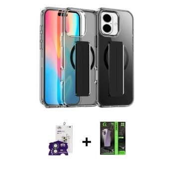 MARSİLYAN™- iPhone 16 Kılıf Nova Işık Koleksiyonu - Şeffaf 360 Full Body Arka Koruyucu + Bilvis Titan Kamera Lens - YL