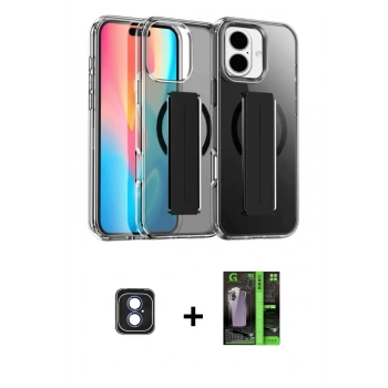 MARSİLYAN™- iPhone 16 Kılıf Nova Işık Koleksiyonu - Şeffaf 360 Full Body Arka Koruyucu + PVD Metal Kamera Lens - MI