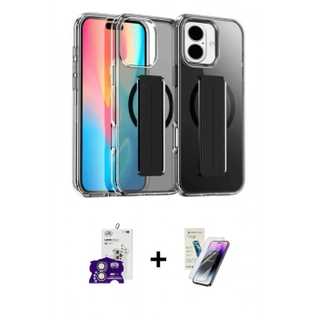 MARSİLYAN™- iPhone 16 Kılıf Nova Işık Koleksiyonu - Şeffaf Pasifik Cam Ekran Koruyucu + Bilvis Titan Kamera Lens - GS